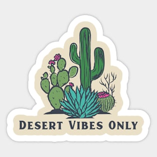 Desert Vibes Only Cactus Sticker